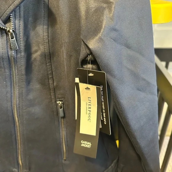 Liverpool Navy Blue Moto Jacket - Picture 2 of 3